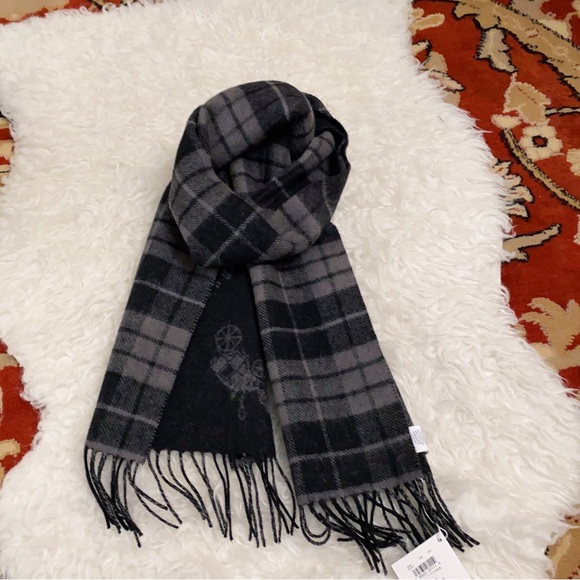 Coach Reversible Horse And Carriage Plaid Print Muffler/Scarf - Picture 2 of 7